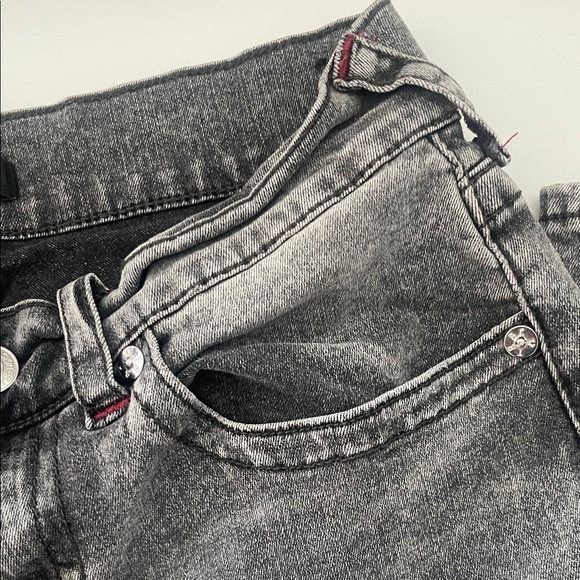 True Religion Mens Black Jeans with Red Stitching - Picture 5 of 6